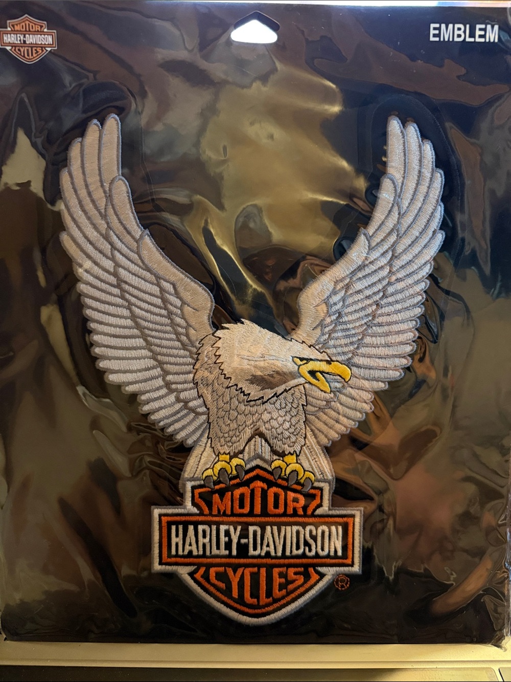 Harley-Davidson White, Gray & Orange Eagle Wall Emblem